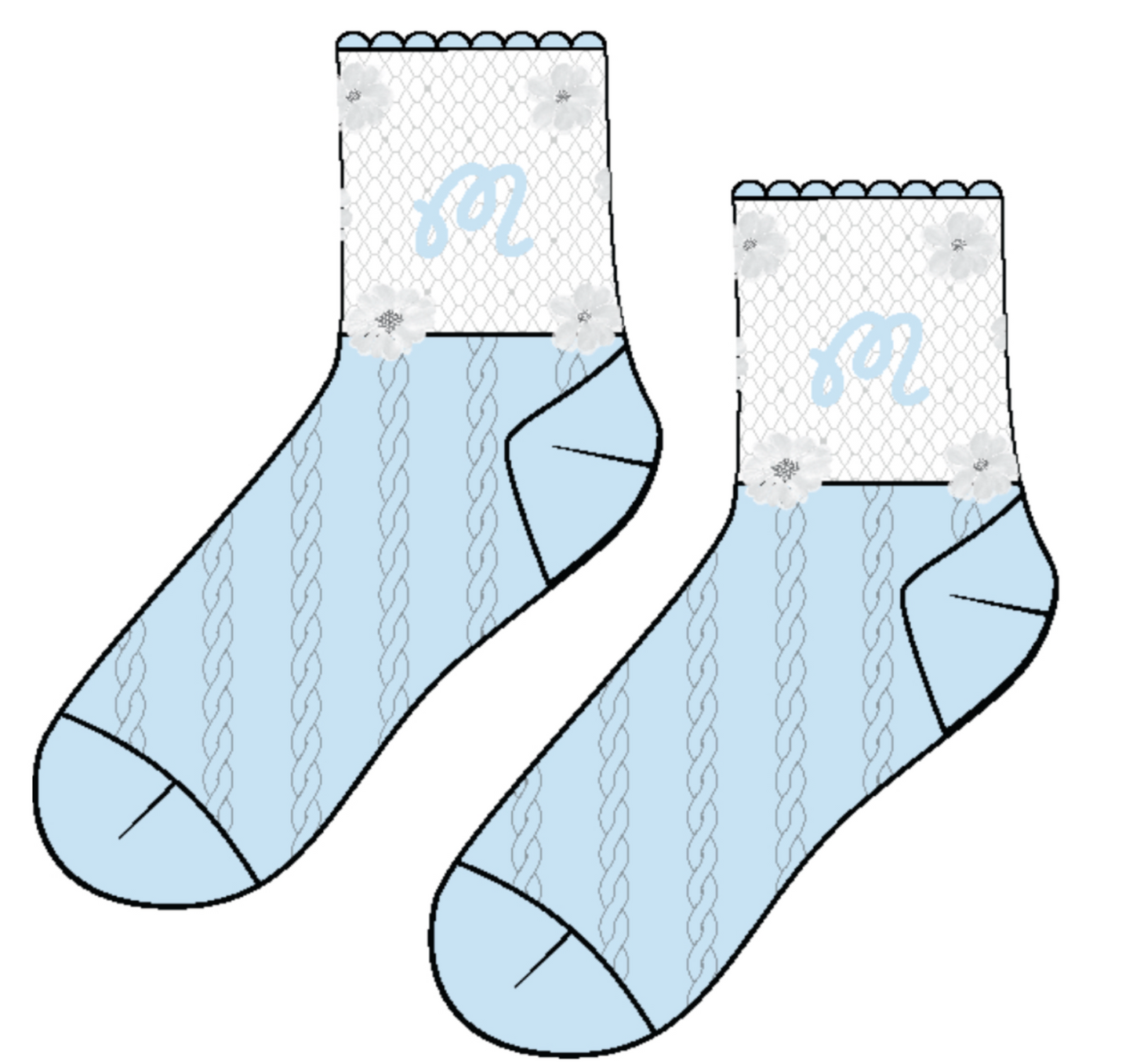 Cleo Sheer Ankle Sock - Delicate Blue