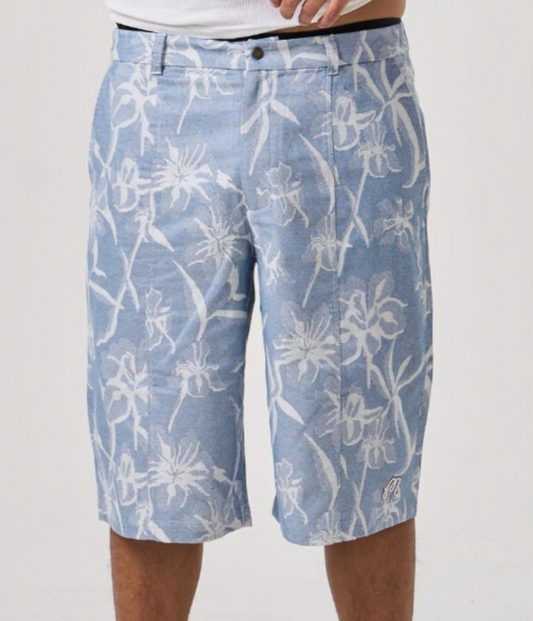 Anton Florin Short - Blue Floral Jacquard