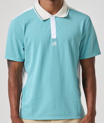 Court Polo - White / Delicate Blue