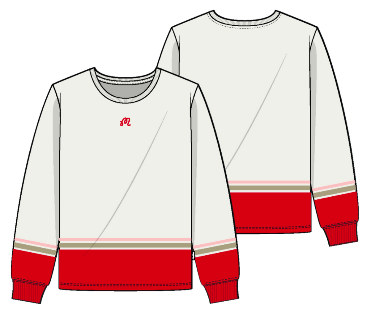 Cove Sweater - White / Red