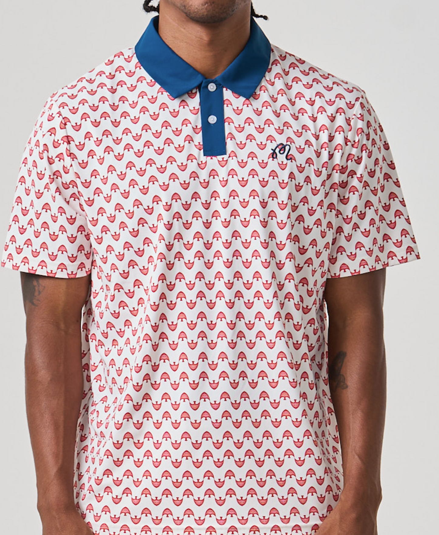 Fairway Marina Polo - Red Fish Stripe