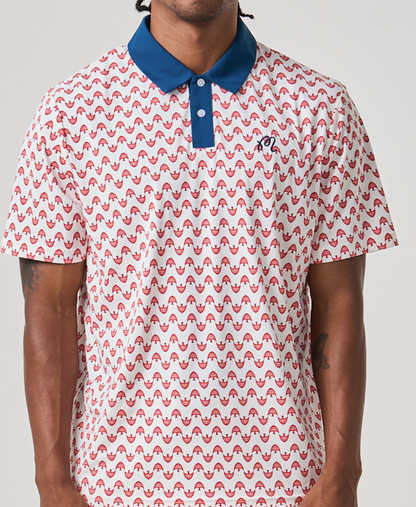 Fairway Marina Polo - Red Fish Stripe