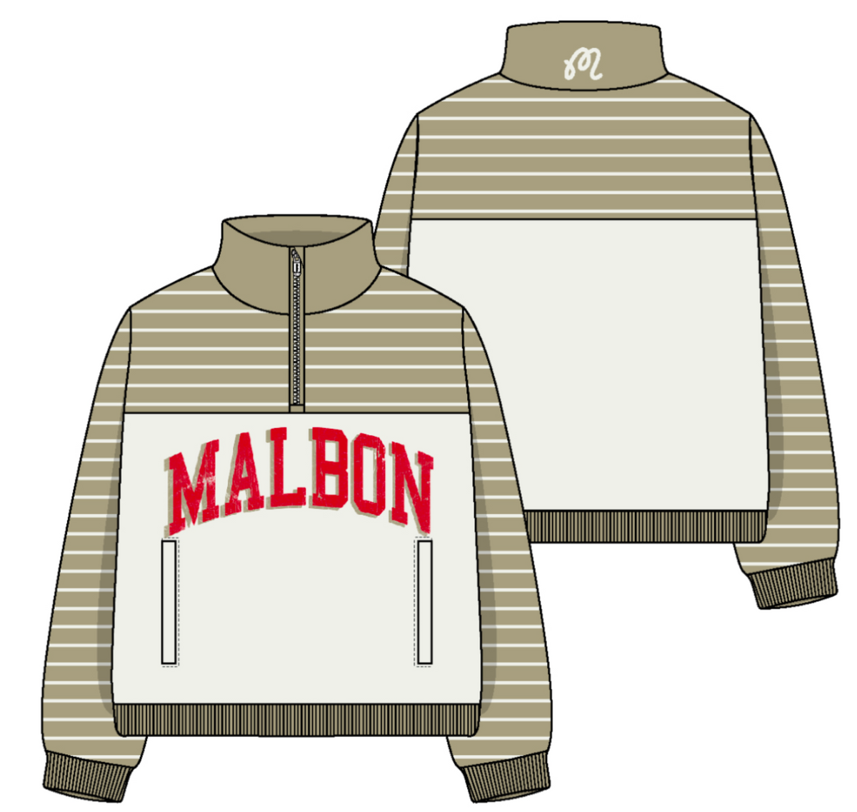 Milton Cove Sweatshirt - Beige / White