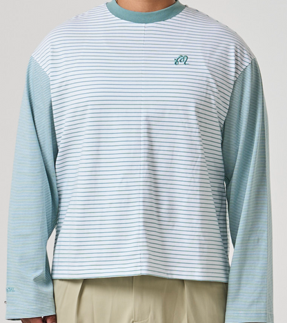 Coastal Long Sleeve Tee - White / Canton Stripe