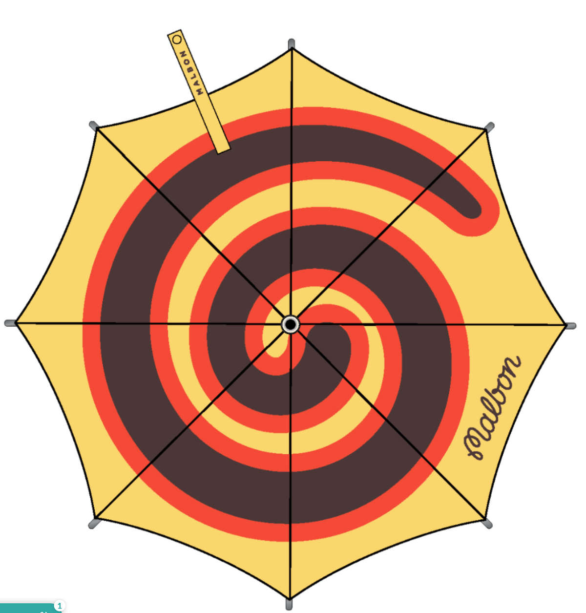 Swirl Umbrella - Lemon Drop