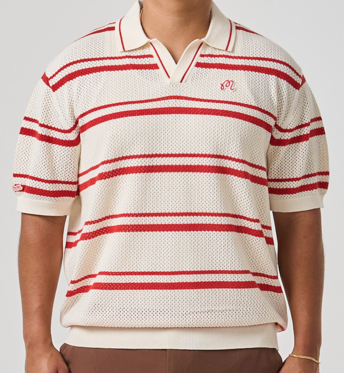 Meridian Knit Polo - Antique White