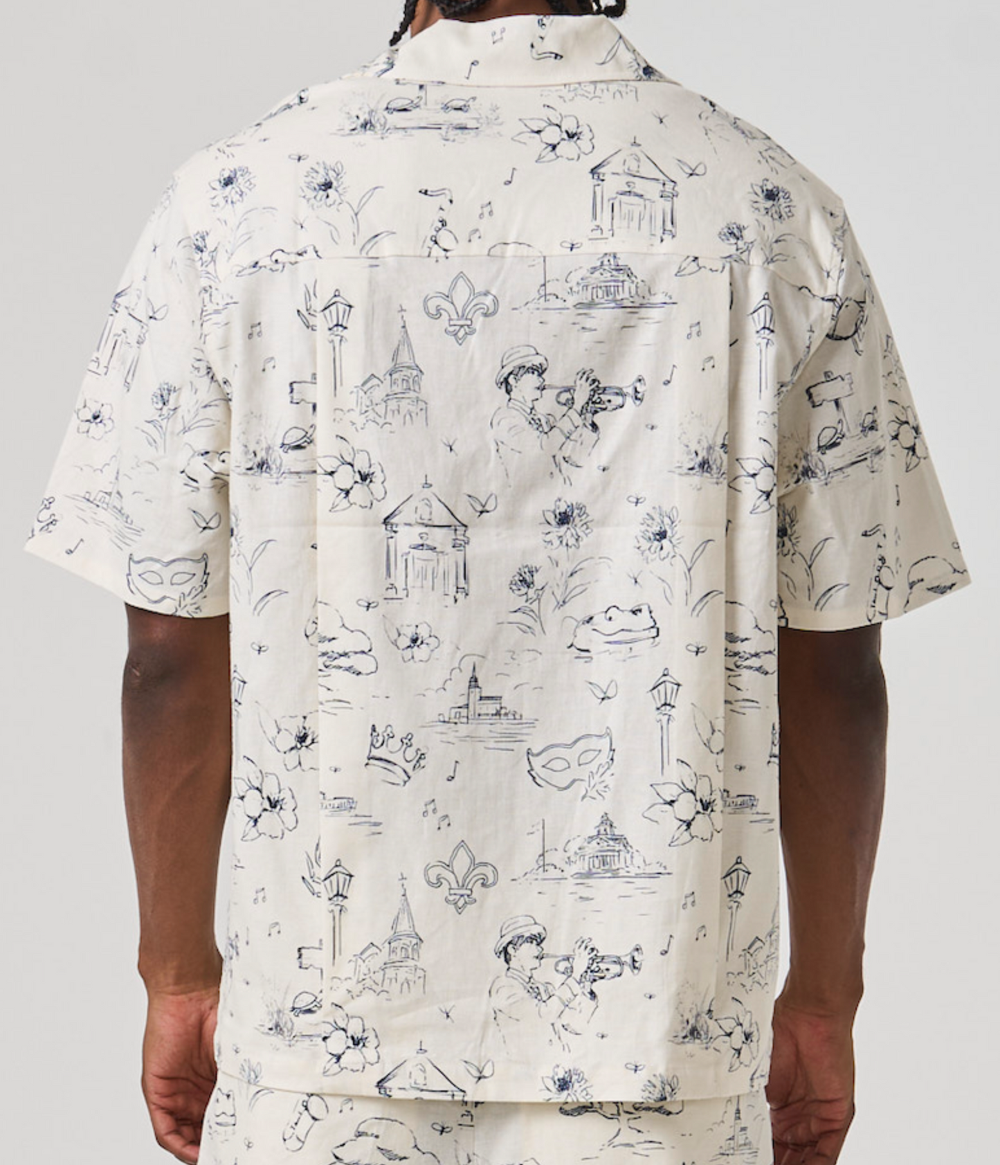 Promenade Camp Collar Shirt - Antique White Promenade