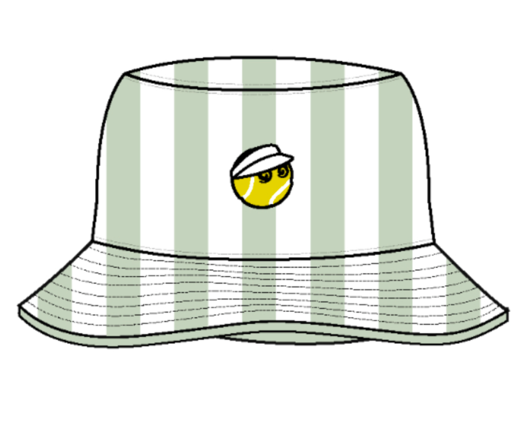 Tennis Buckets Bucket Hat - Almost Aqua Stripe
