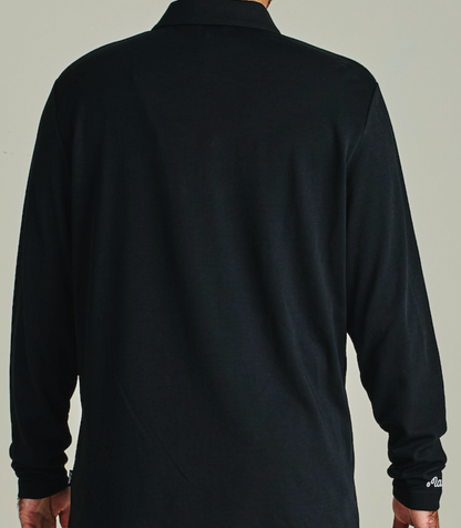 Fairway Jersey Long Sleeve Polo - Black