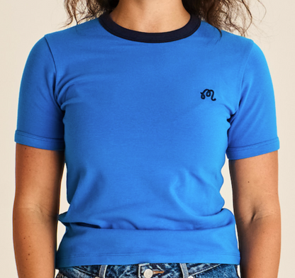 Olive Ringer Tee - Imperial Blue