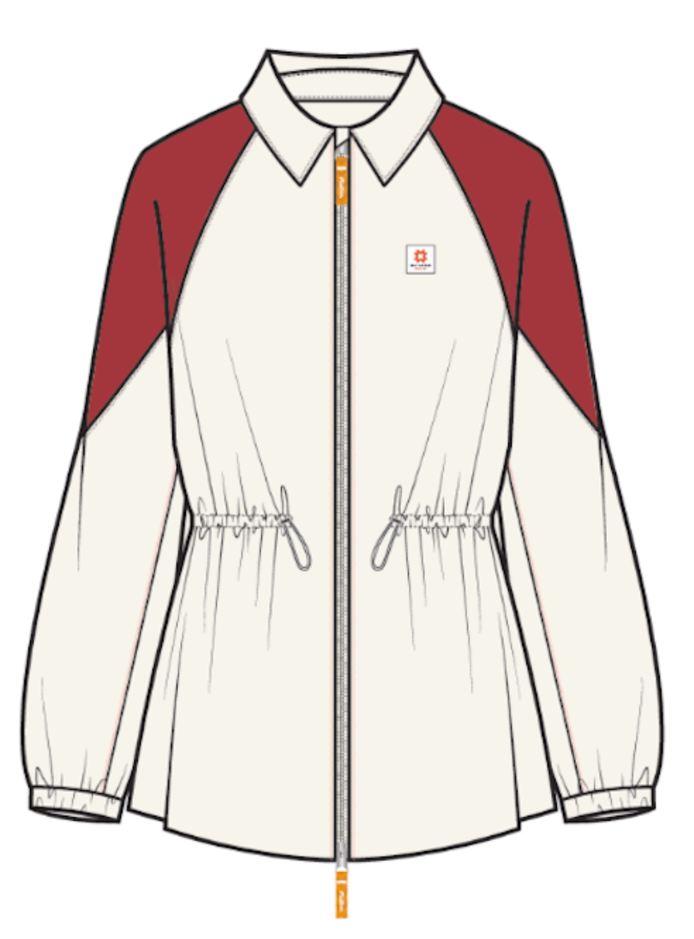 Apres Colorblocked Jacket - Ivory / Scarlet