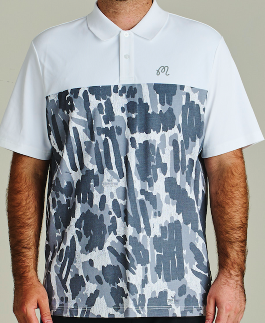 Tour Divot Camo Polo - Snow Divot Camo