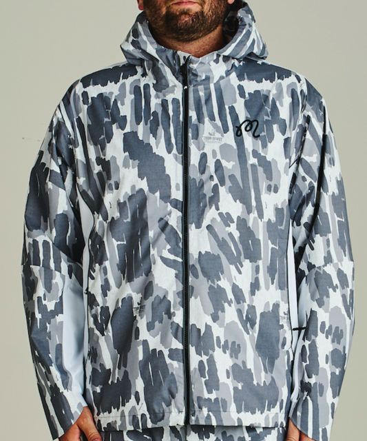 Tour Divot Camo Rain Jacket - Snow Divot Camo