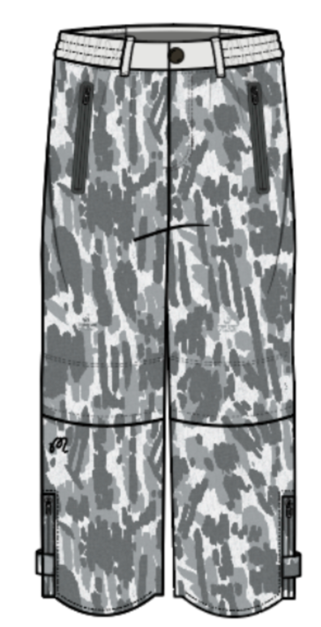 Tour Divot Camo Rain Pant - Snow Divot Camo