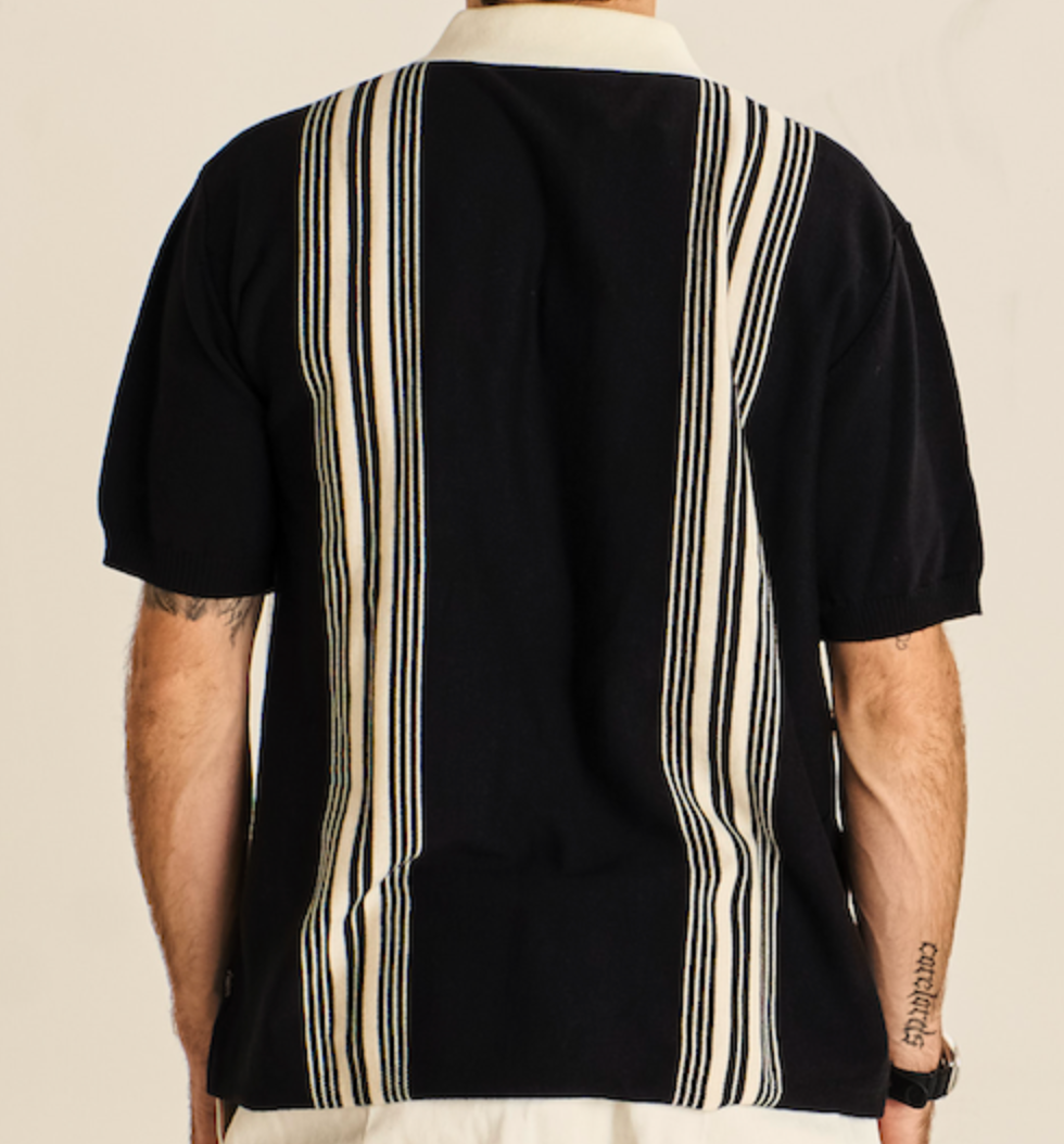 Apres Cedar Knit Polo - Black / Tofu