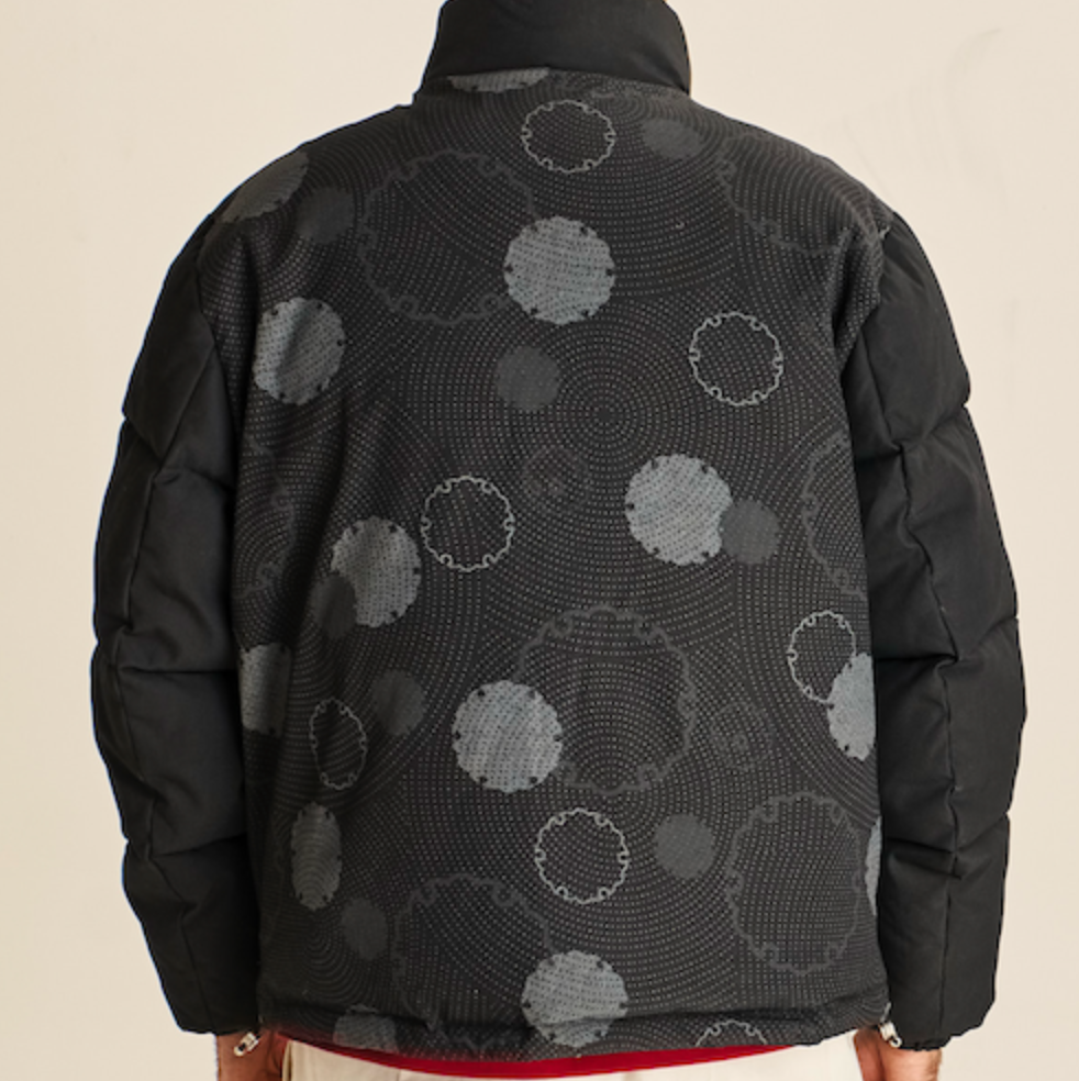 Apres Puffer Jacket - Black Snowflake