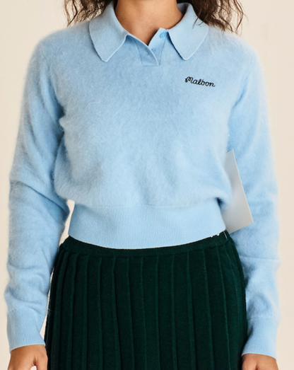 Juliet Knit Polo - Powder Blue