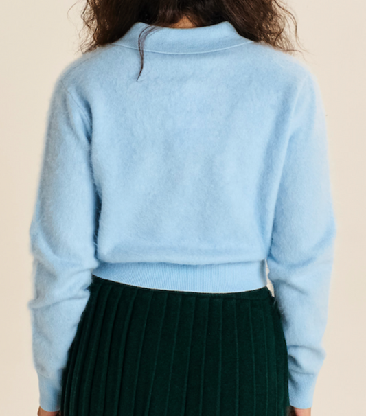 Juliet Knit Polo - Powder Blue