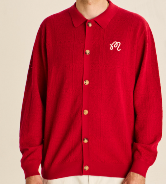 Resort Crochet Cardigan - Scarlet