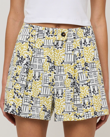 Eugenie City Short - Vines Print