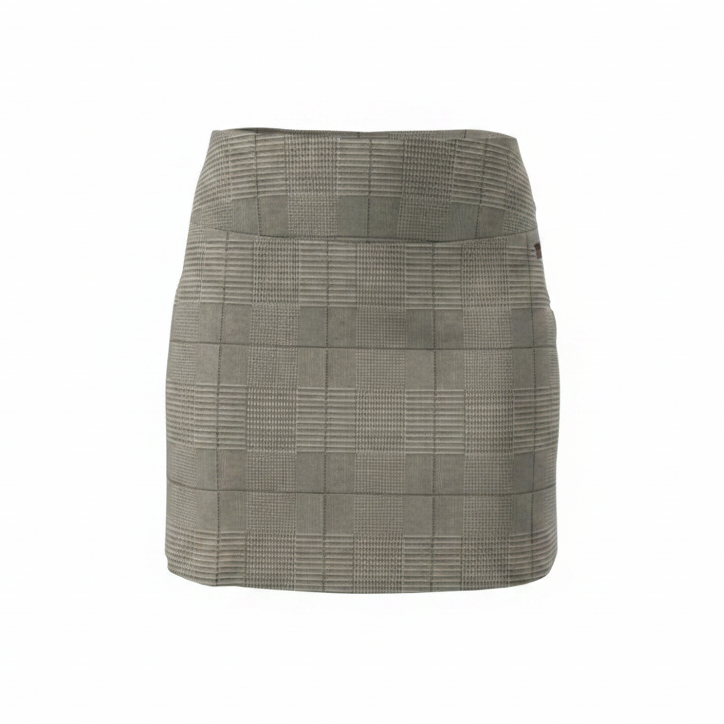 Glen Plaid Phoenix Skirt 15" - Clay