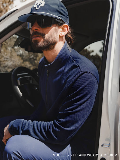 Troy Quarter Zip - Maltese Blue