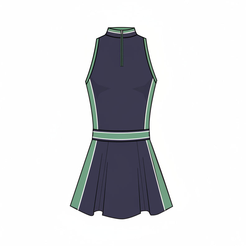 Phoenix Flare Dress - Maltese Blue / Ivy