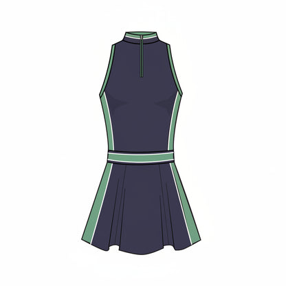 Phoenix Flare Dress - Maltese Blue / Ivy