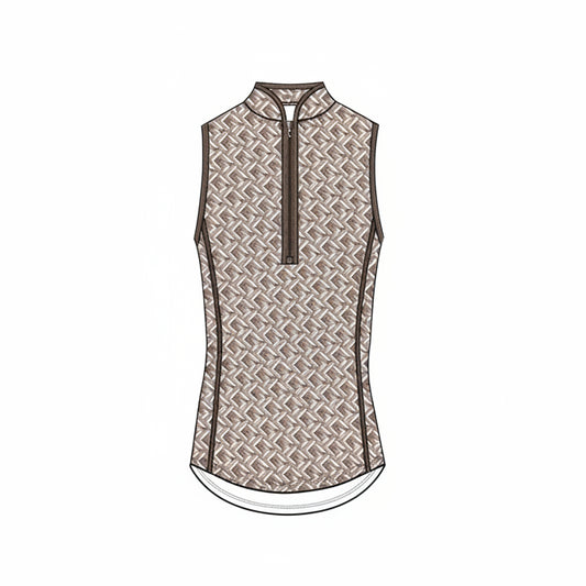 313 Sleeveless Vesta Mock Neck Top - Clay