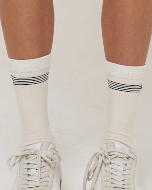 Hailey Tempo Crew Sock - White