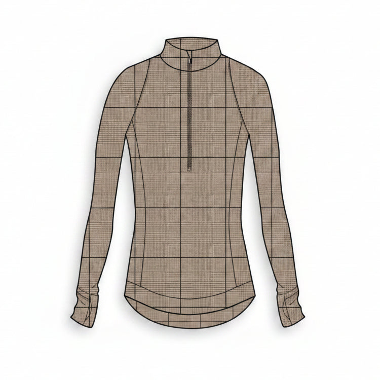 Glen Plaid Halley II Quarter Zip - Clay