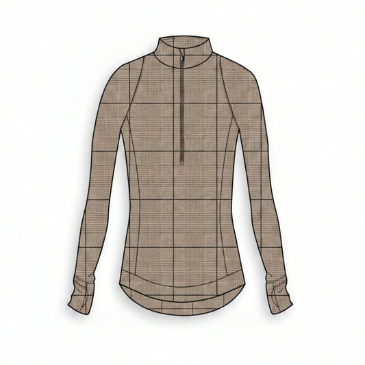 Glen Plaid Halley II Quarter Zip - Clay