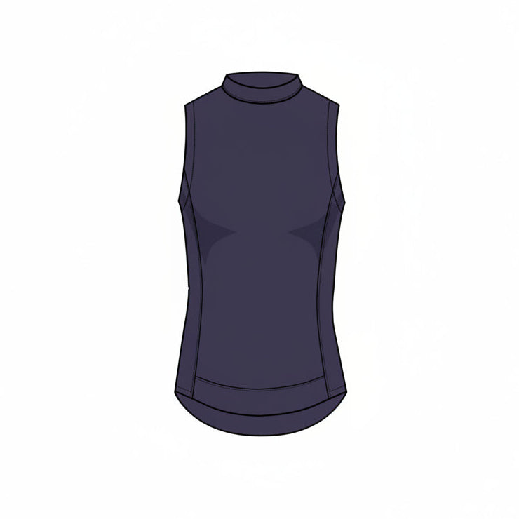 Sleeveless Halley Mock Neck Top - Maltese Blue