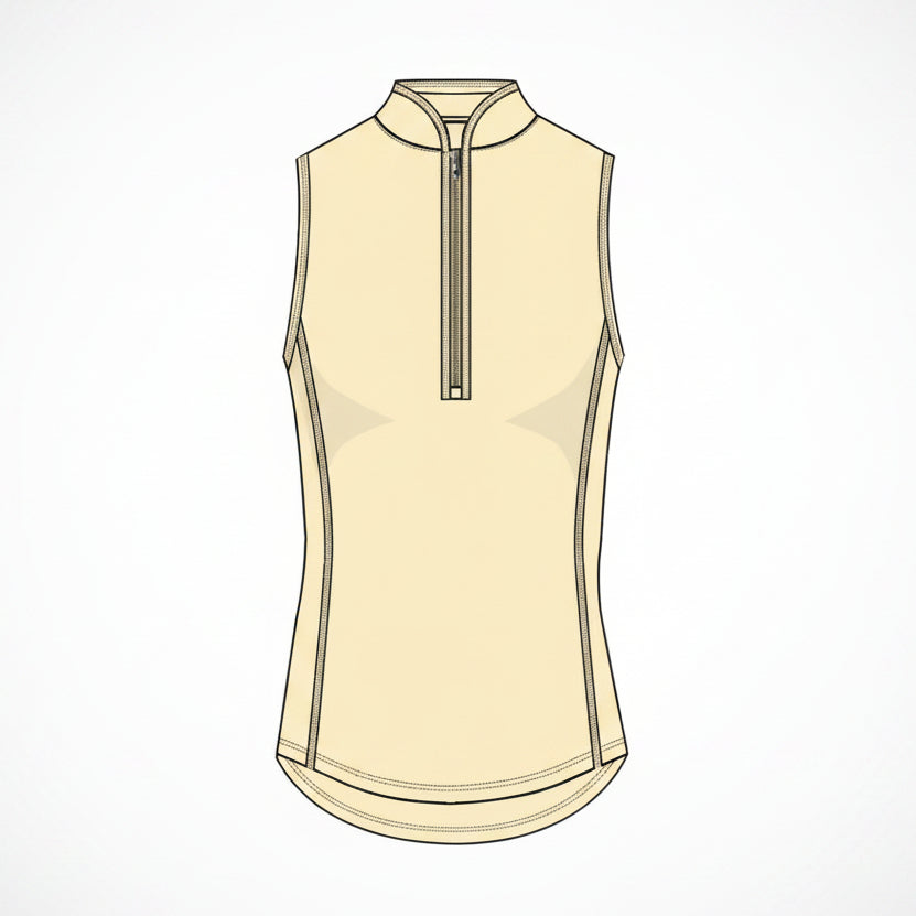 Sleeveless Vesta Mock Neck Top - Daisy
