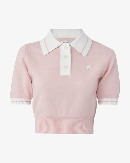 Mikayla Knit Polo - Dusty Rose
