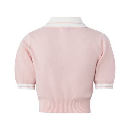 Mikayla Knit Polo - Dusty Rose
