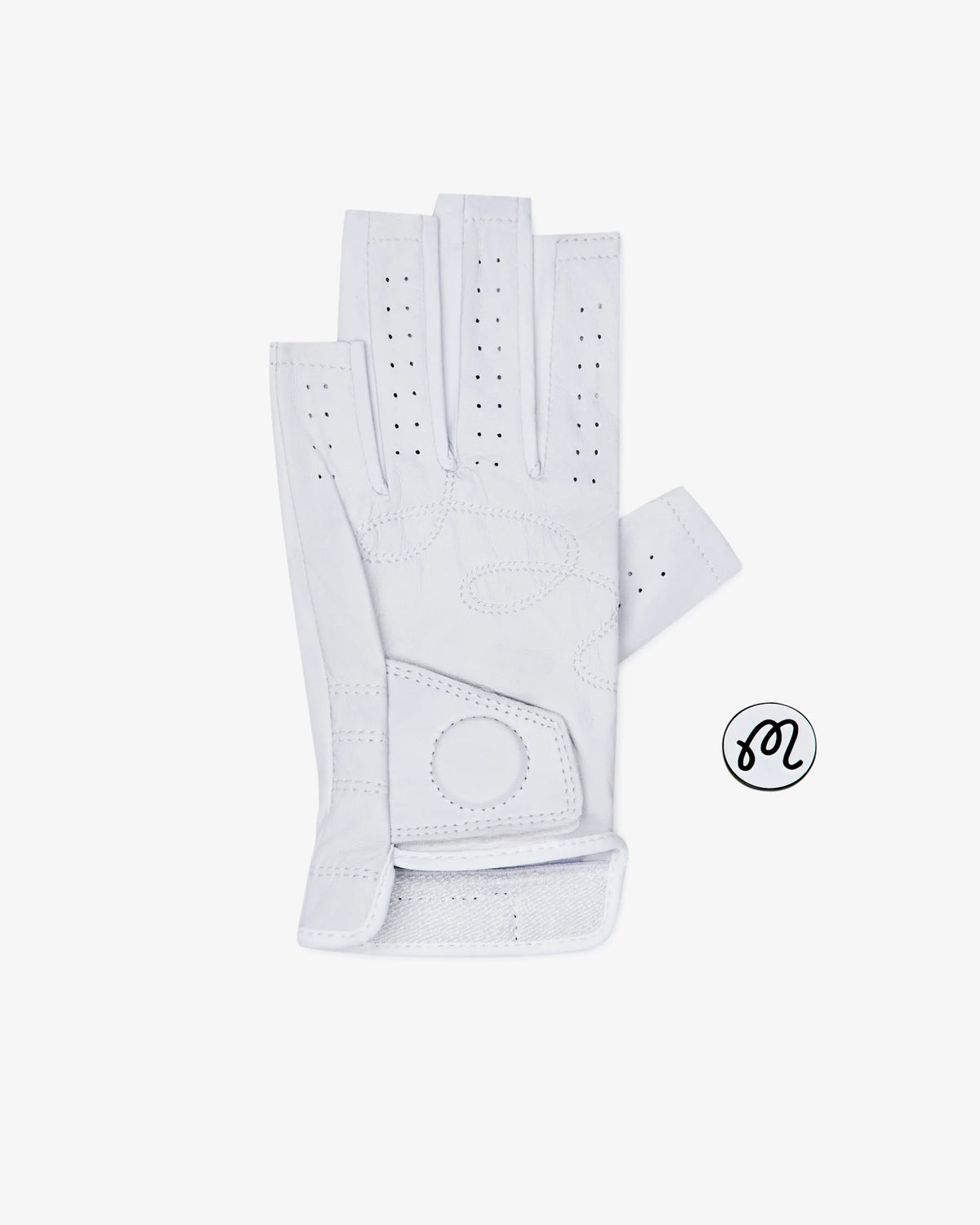 Valerie Fingerless Golf Glove - White